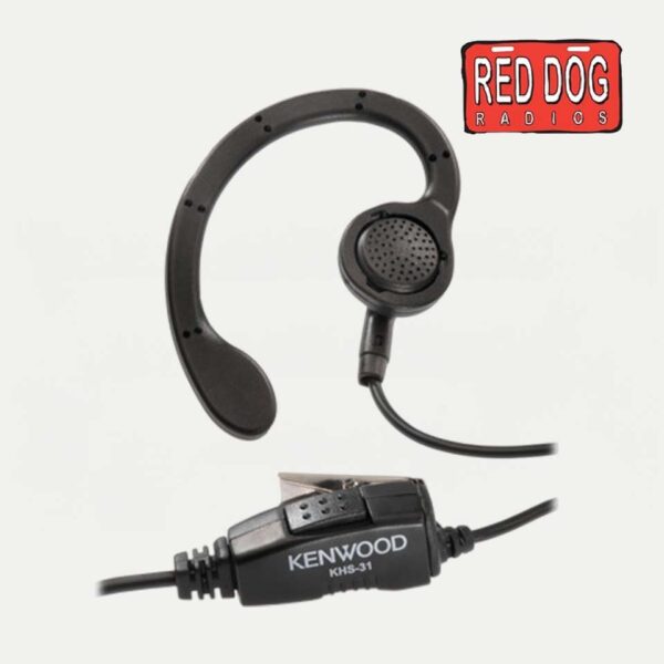 Kenwood KHS-31 C-Ring Ear Hanger with PTT & Mic ? Comfortable, VOX Capable